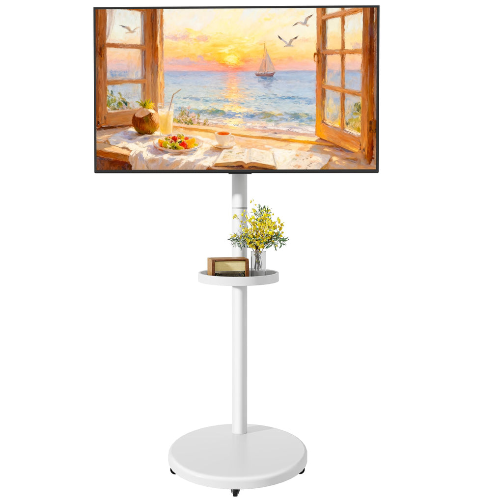 White Rolling TV Stand S411523