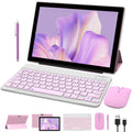 10 Inch Android Tablet with Keyboard Mouse Case Stylus Pink J3994
