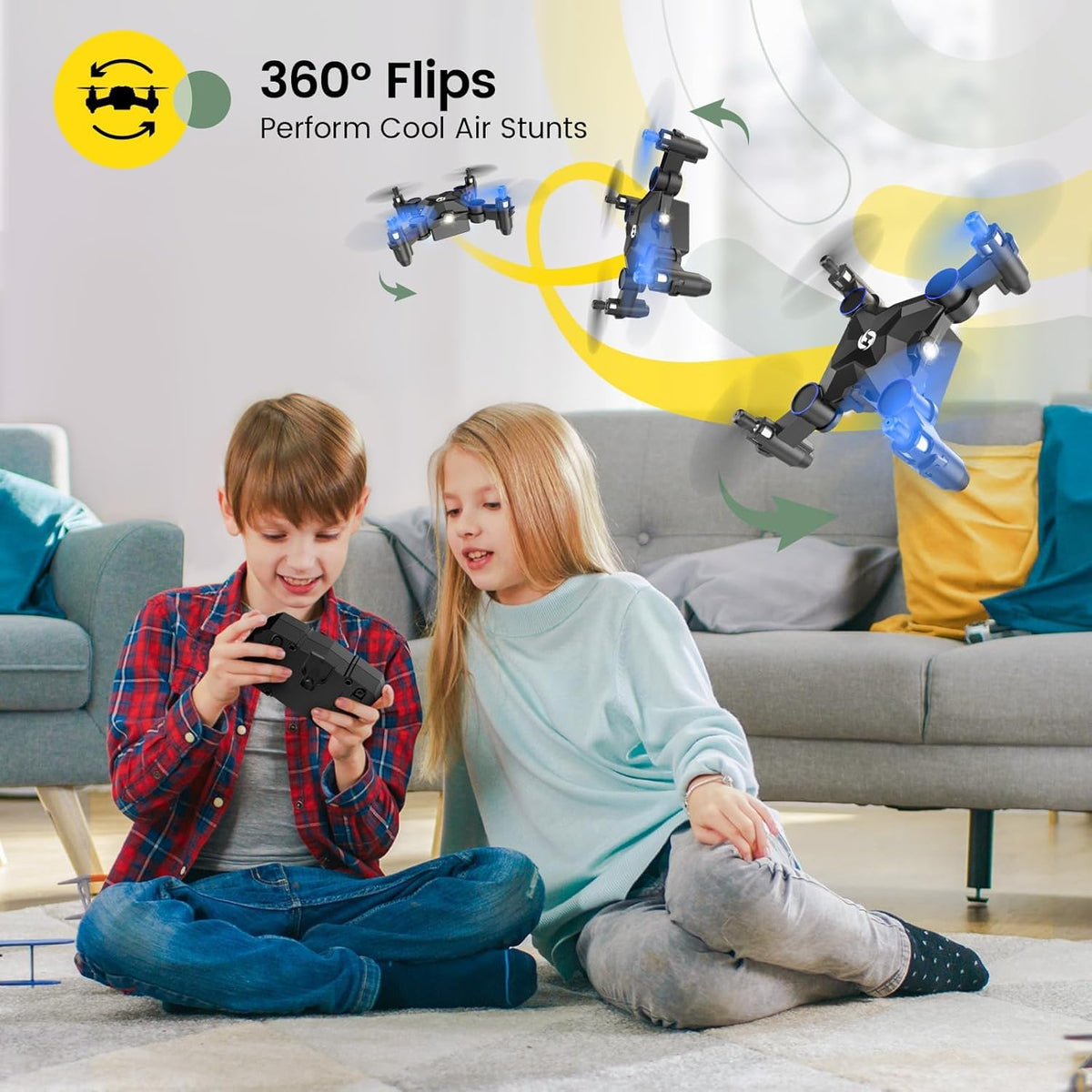 Foldable Mini Drone Blue D32655