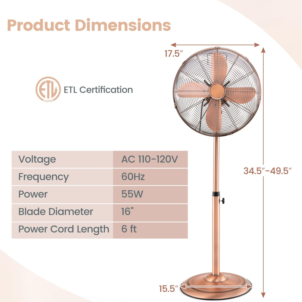 16 Inch Oscillating Pedestal Fan L25600