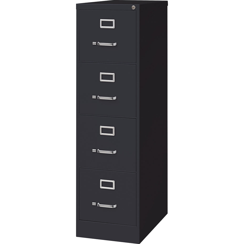 4 Drawer Vertical File with Lock, Black V6212