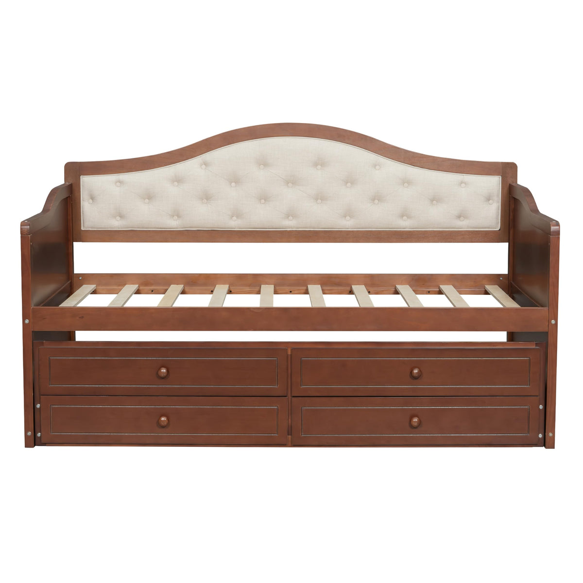 Twin Size Wooden Daybed with Trundle & Storage Drawers U19792