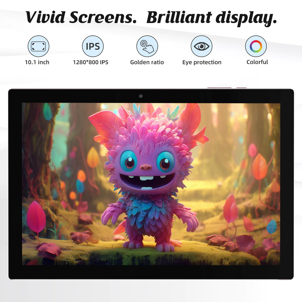 10 Inch Android Tablet with Keyboard Mouse Case Stylus Pink J3994