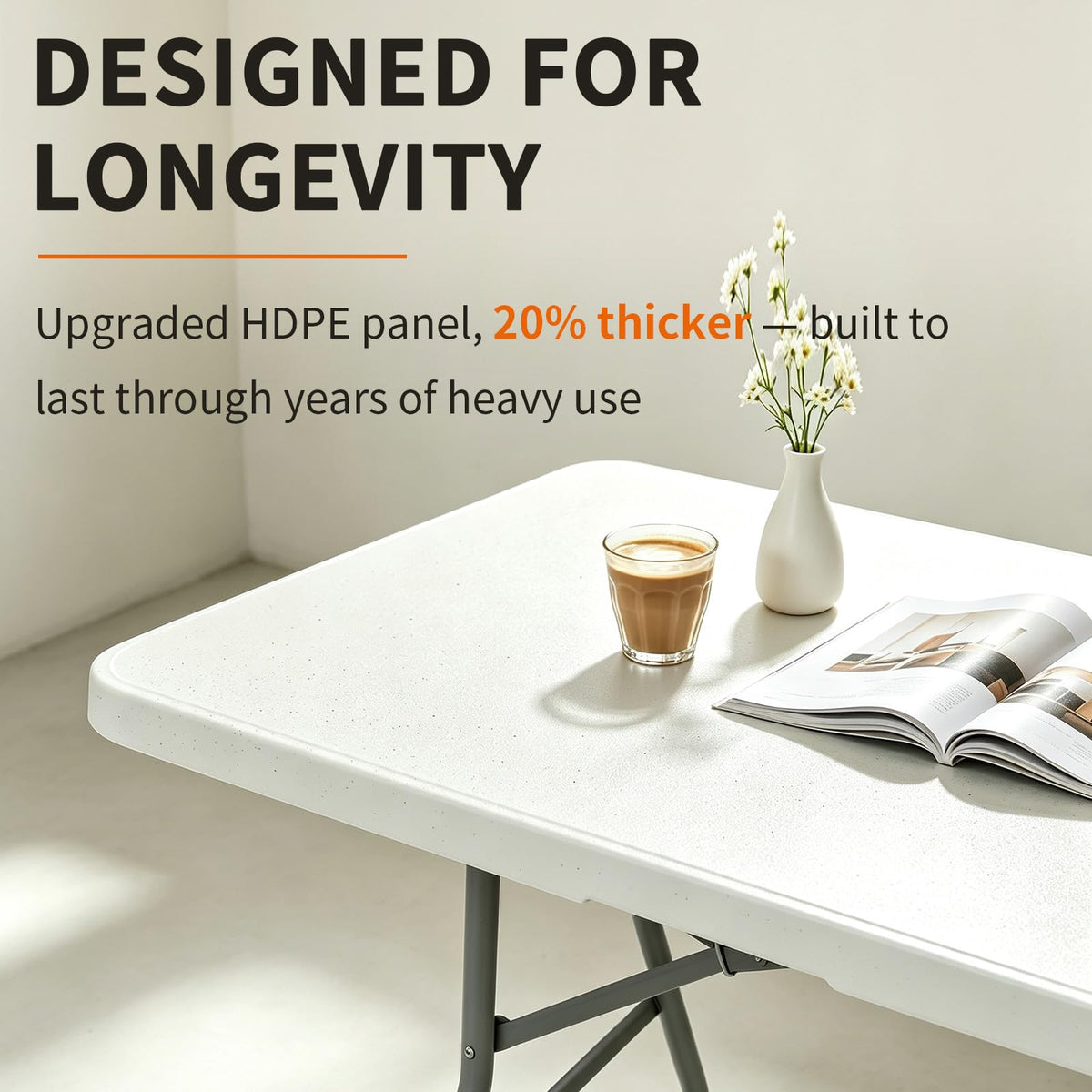 6ft Heavy Duty Portable Plastic Folding Table M31681