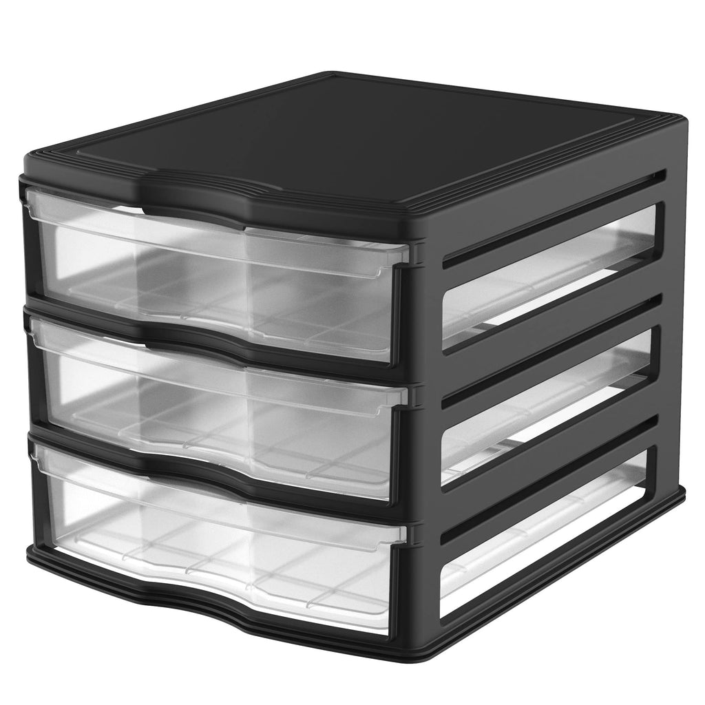 3 Pack 3 Drawer White Stackable Storage Organizer E392