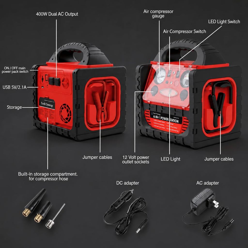 2200 Amp Car Jump Starter with Air Compressor P930