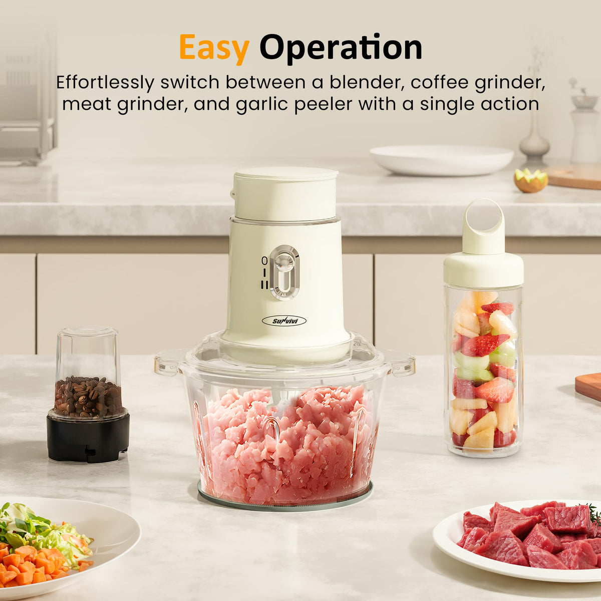 4-in-1 Electric Food Chopper & Small Food Processor X72795
