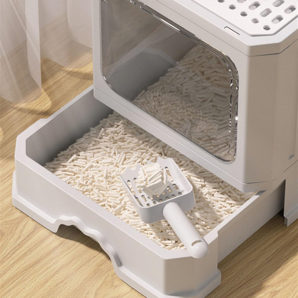 Foldable Cat Litter Box with Lid and Scoop Z5137