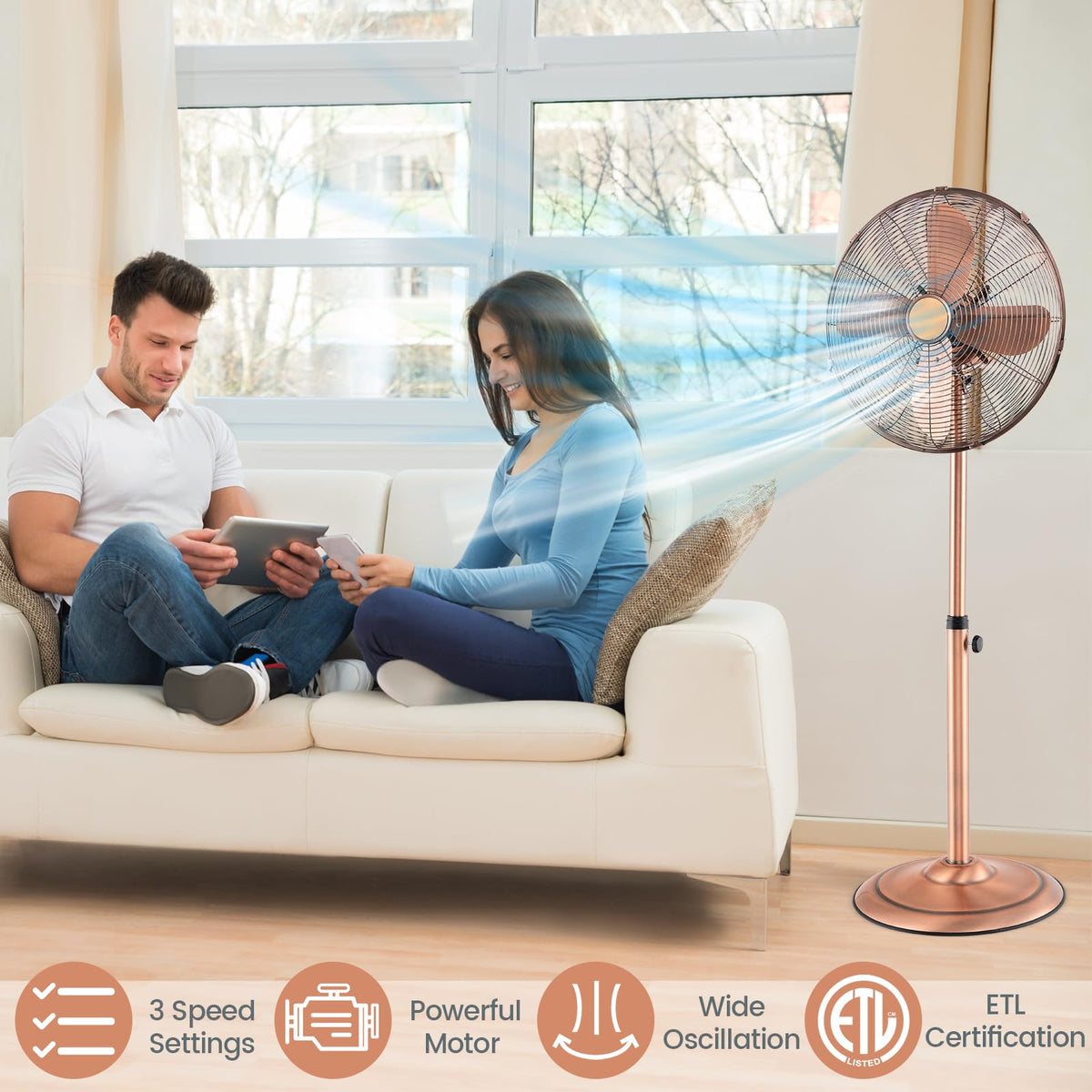 16 Inch Oscillating Pedestal Fan L25600