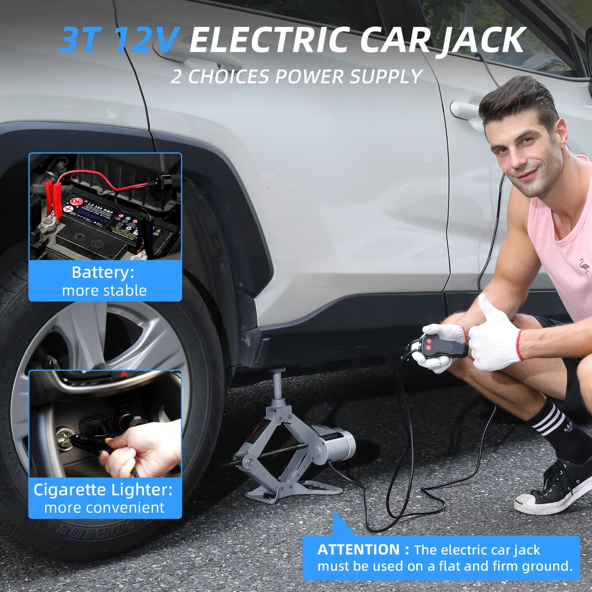 Electric Car Jack 3 Ton 12V Scissor Jack Kit S54691
