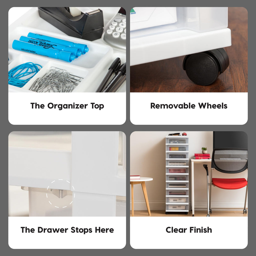 10 Drawer Rolling Storage Cart Q2576