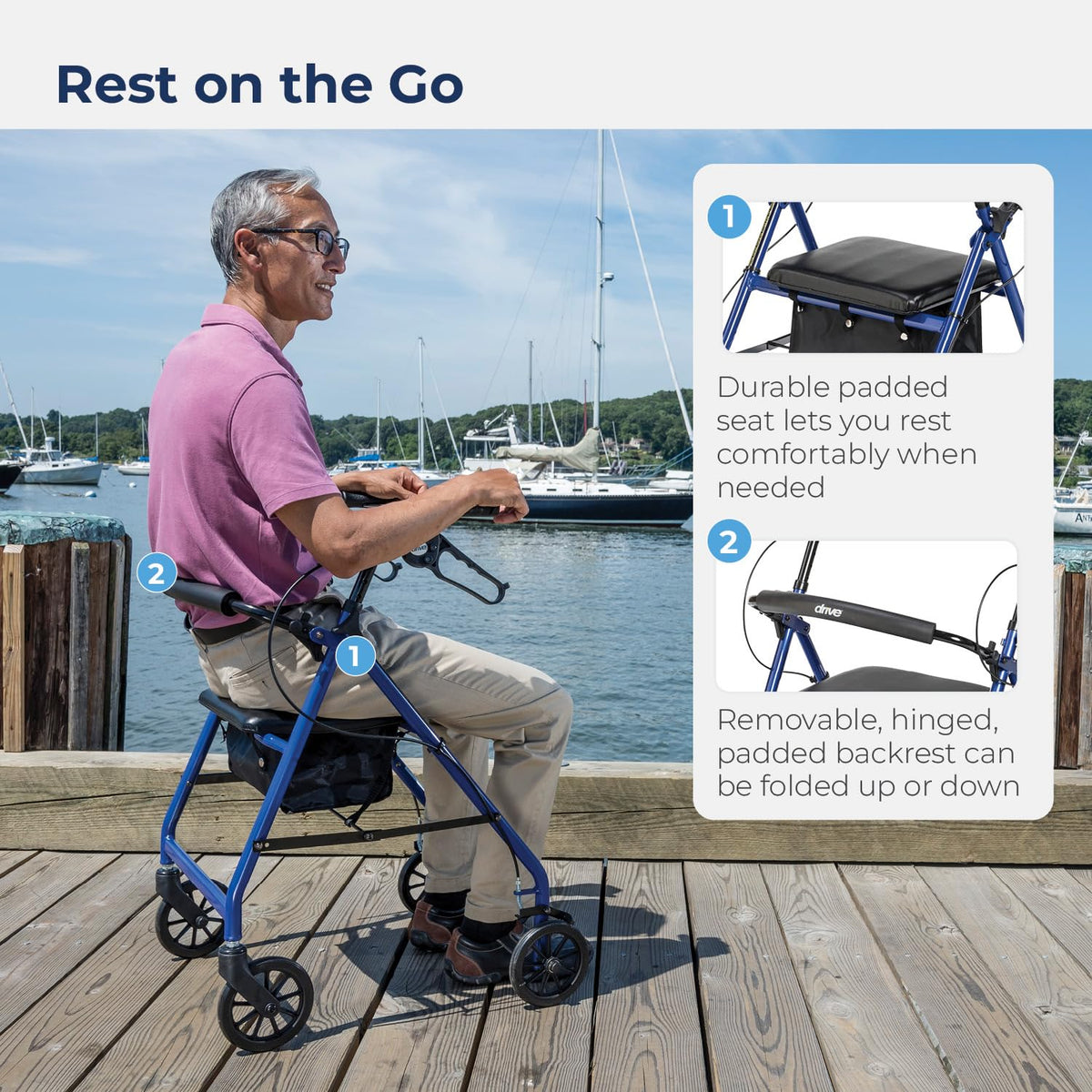 Foldable Rollator Walker with Seat W748