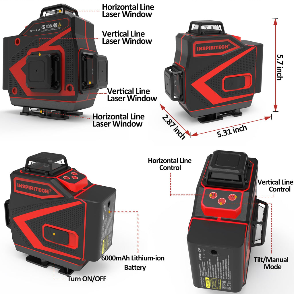 360 Self Leveling Green Beam Cross Line Laser Level E45836