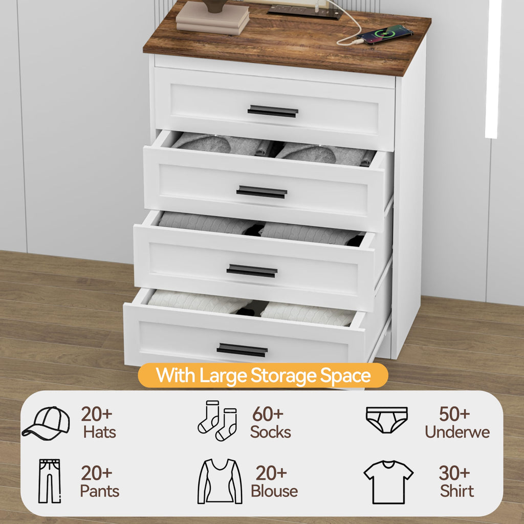White 4 Drawer Dresser T1089