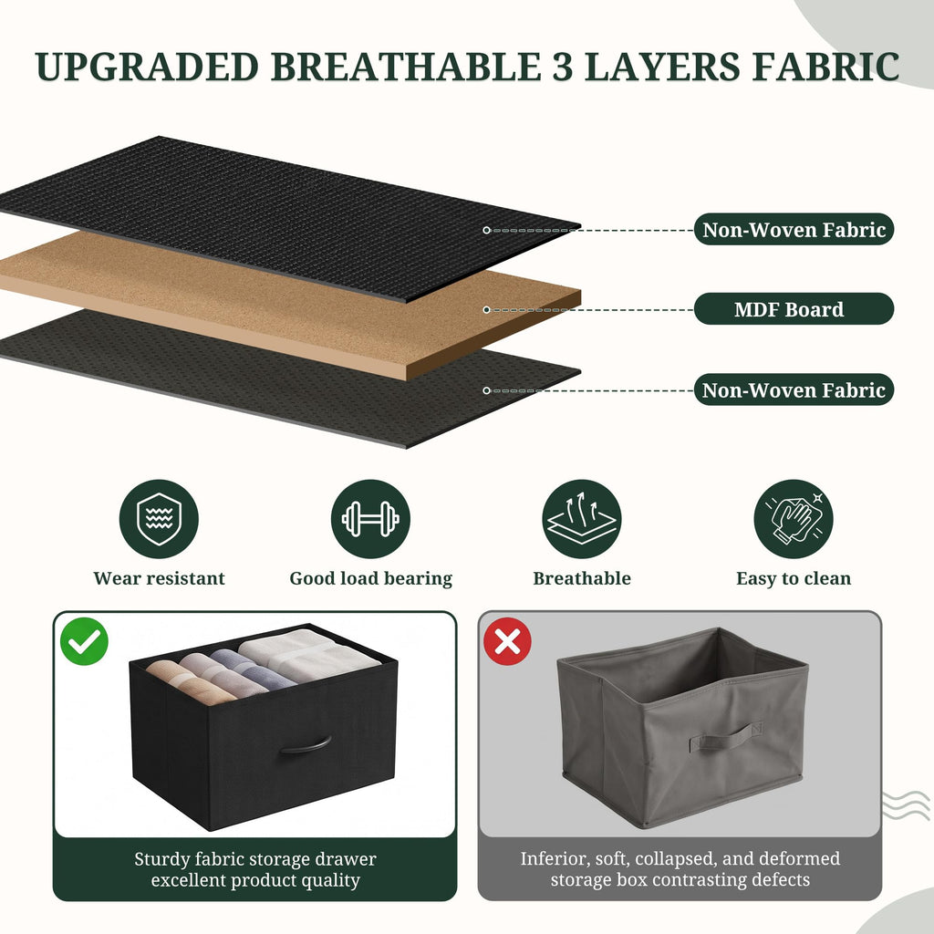 8 Drawer Fabric Dresser with Wood Top M11379