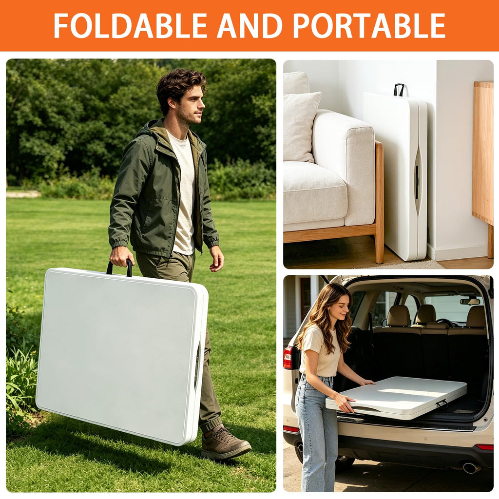 6ft Heavy Duty Portable Plastic Folding Table M31681