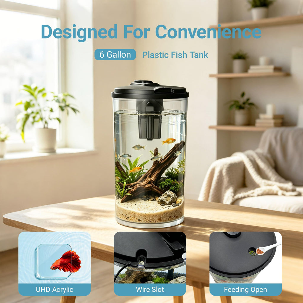 6-Gallon Aquarium Kit with LED Lighting and Power Filter T587