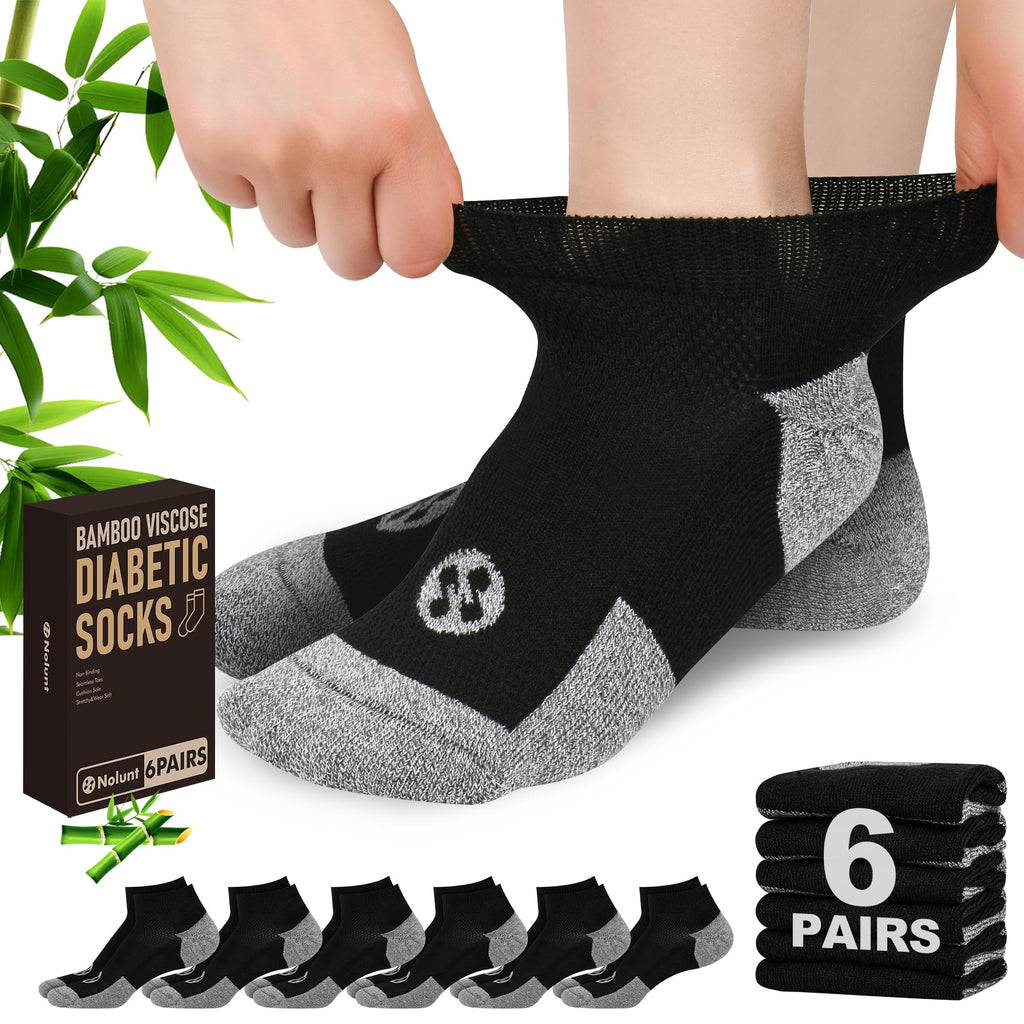 6 Pairs Low Cut Diabetic Socks T501436