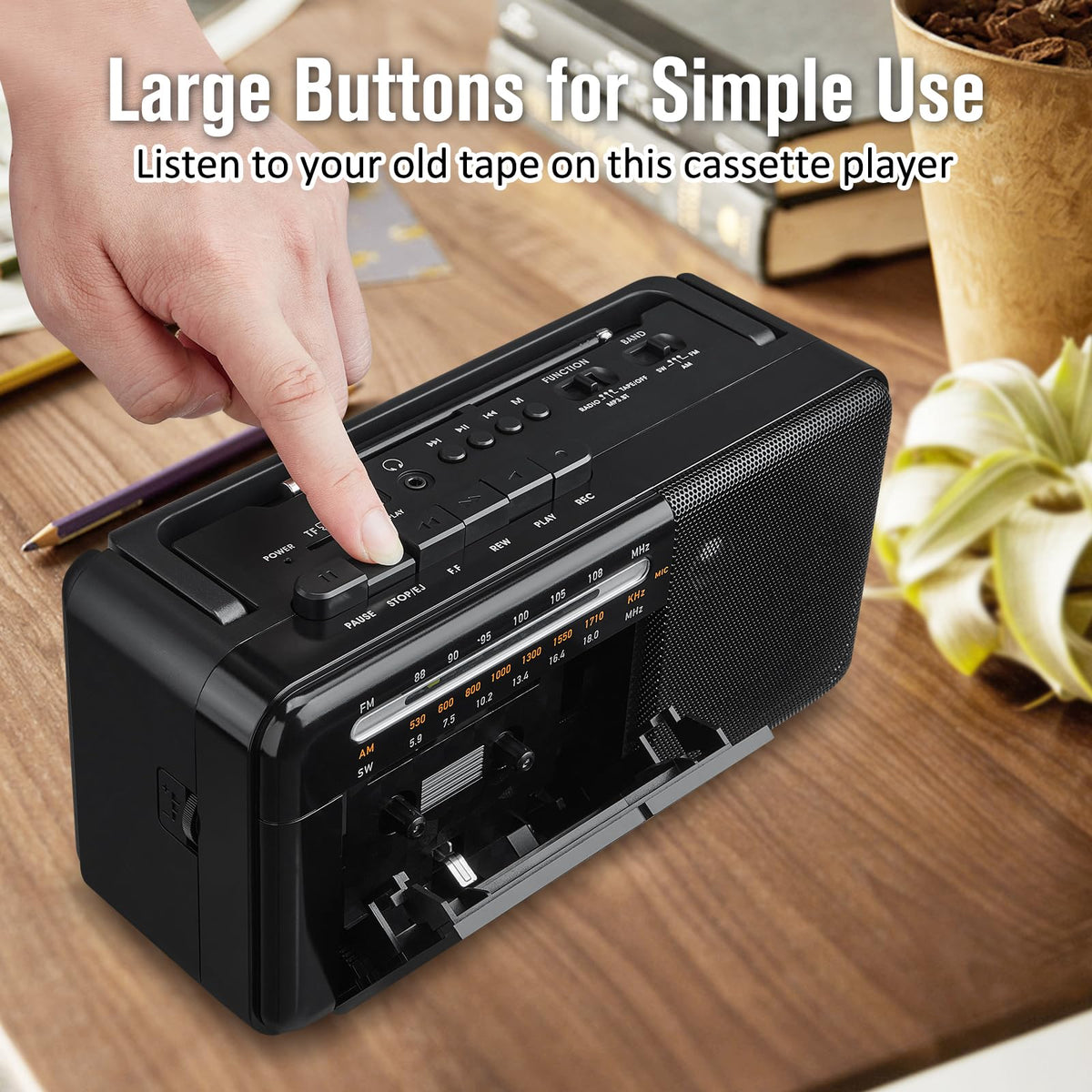 Cassette Tape Player Bluetooth Boombox AM/FM/SW Radio Stereo B3132
