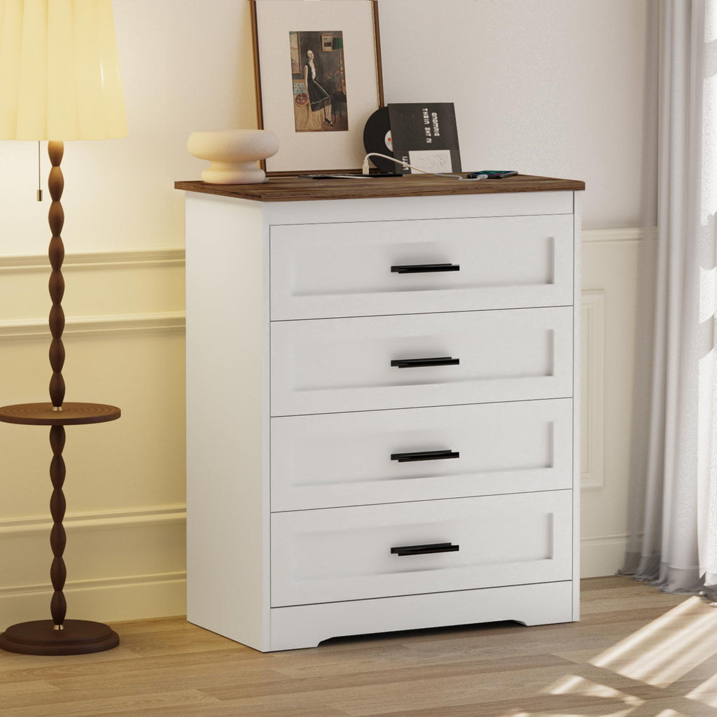 White 4 Drawer Dresser T1089