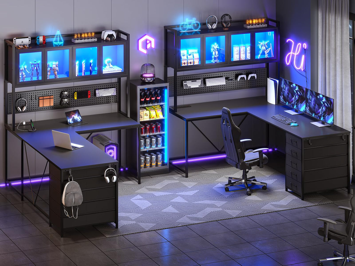 L Shaped Gaming Corner Desk with Drawers F373235