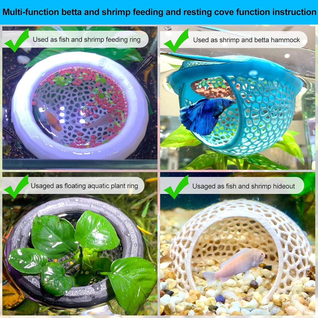 White Floating Betta Fish Hammock Bed and Hide Cave L8708