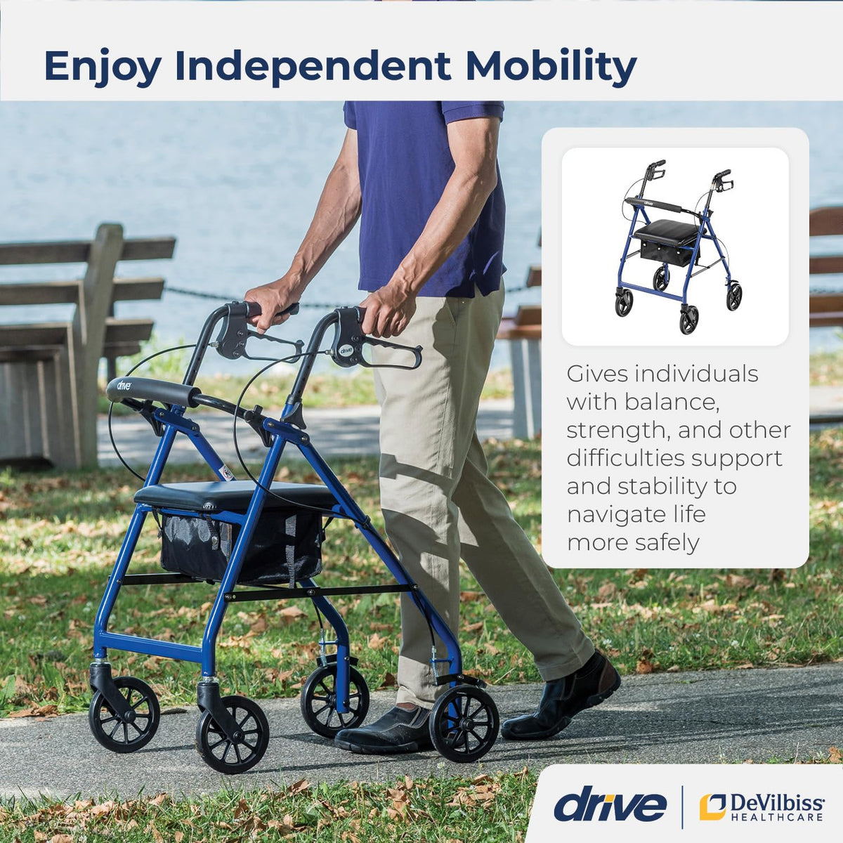 Foldable Rollator Walker with Seat W748