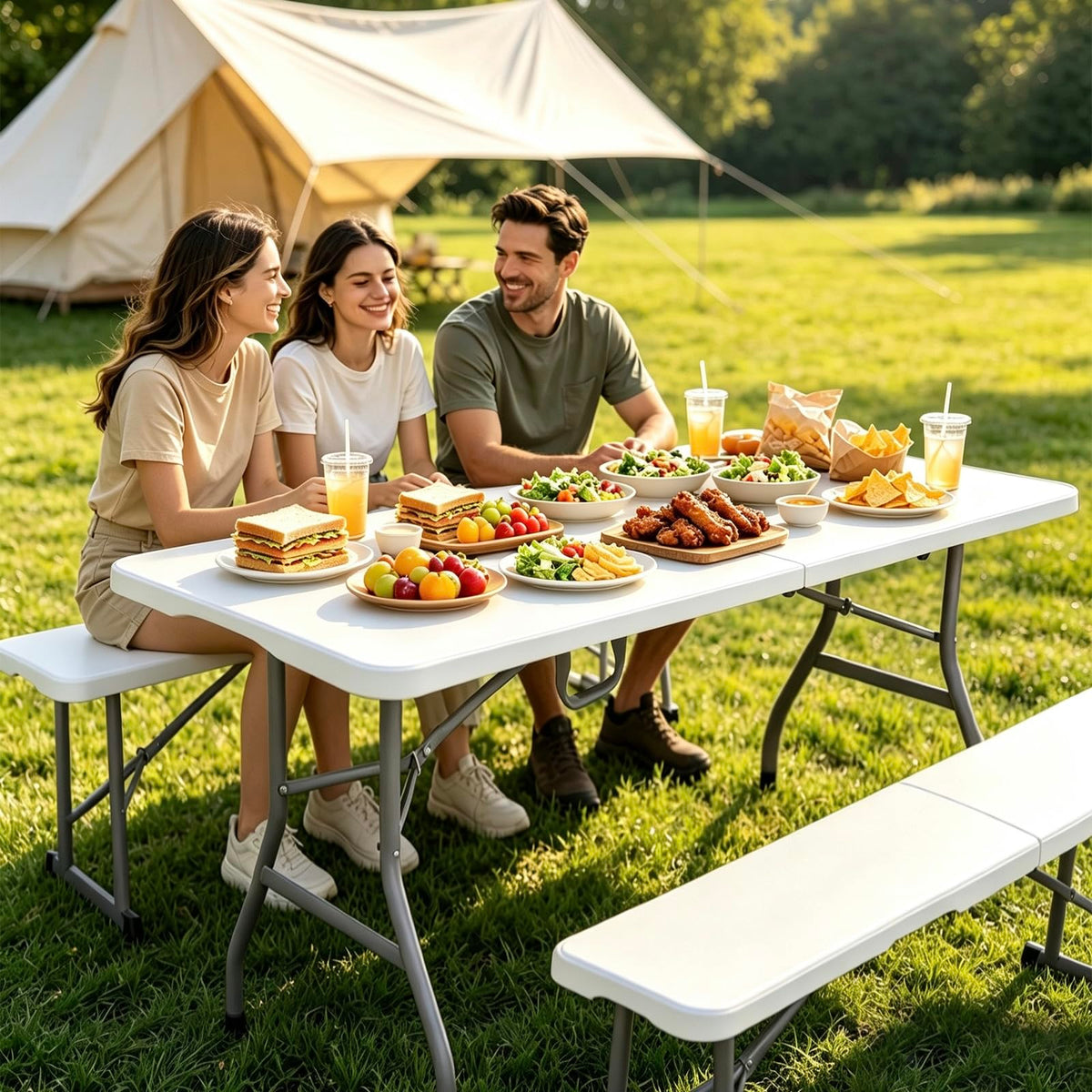 6ft Heavy Duty Portable Plastic Folding Table M31681