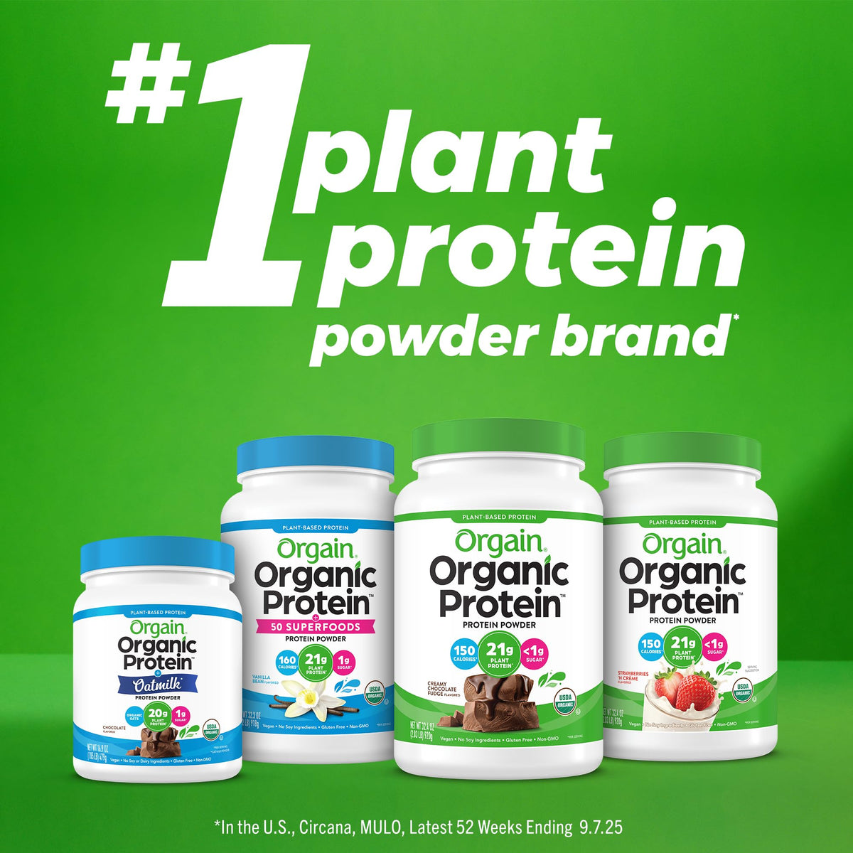 Organic Vegan Protein Powder, Natural Unsweetened, 1.59 lb T4749