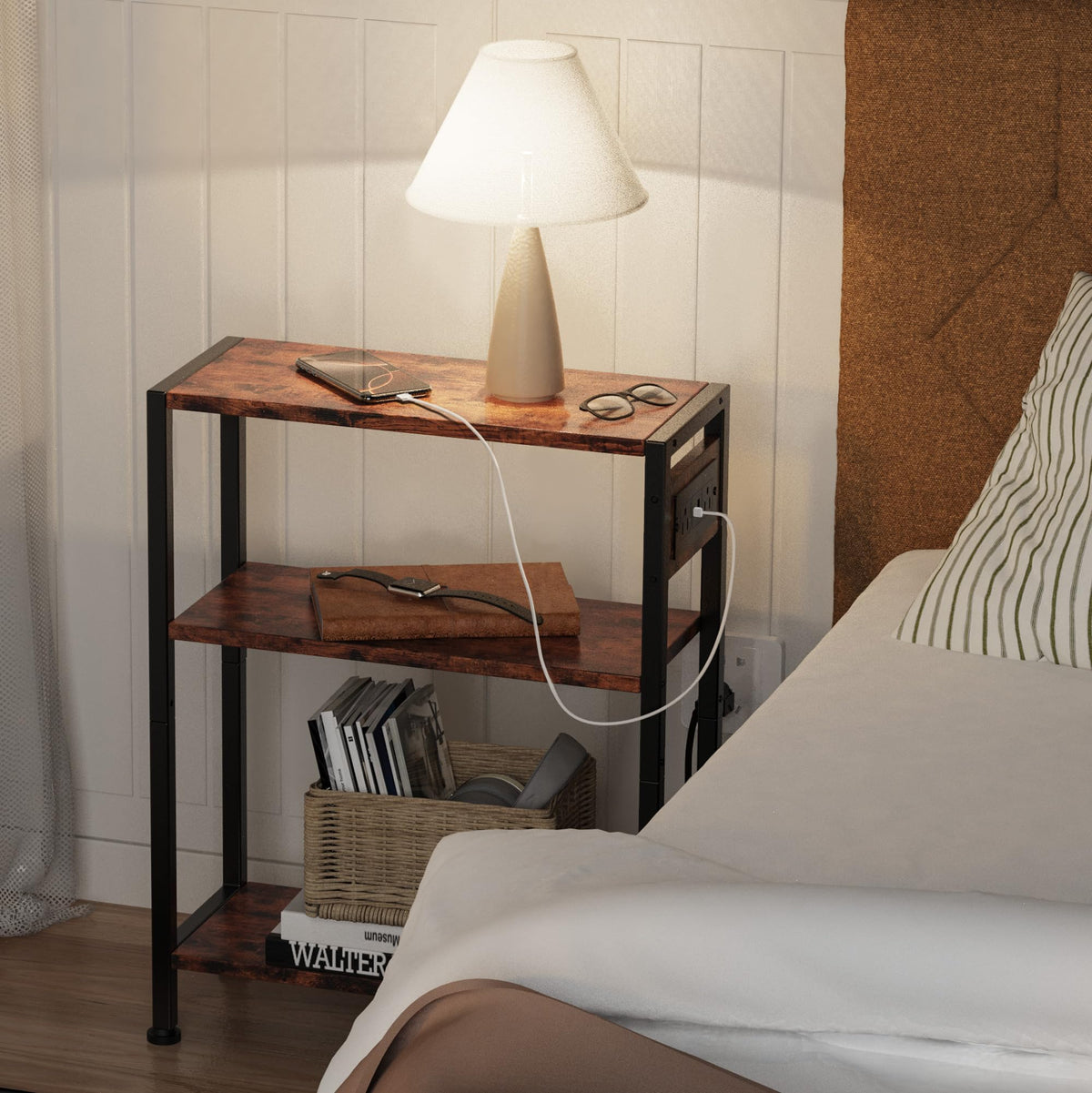 3-Tier Side Table with Charging Station P467