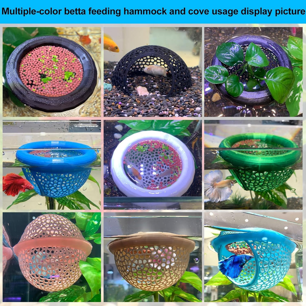 White Floating Betta Fish Hammock Bed and Hide Cave L8708