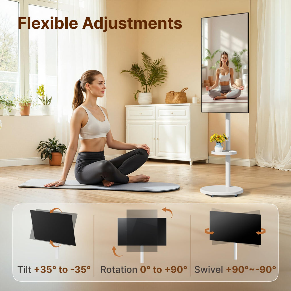 White Rolling TV Stand S411523