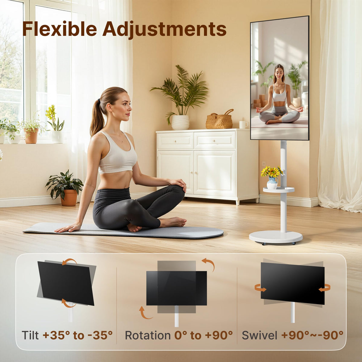 White Rolling TV Stand S411523