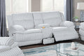 Light Gray Corduroy Loveseat Recliner with Console Drawer X324
