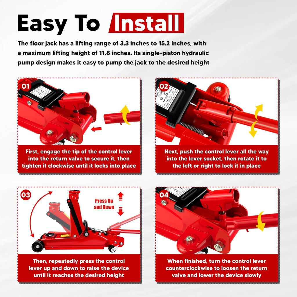 2.5 Ton Low-Profile Hydraulic Floor Jack Z34909