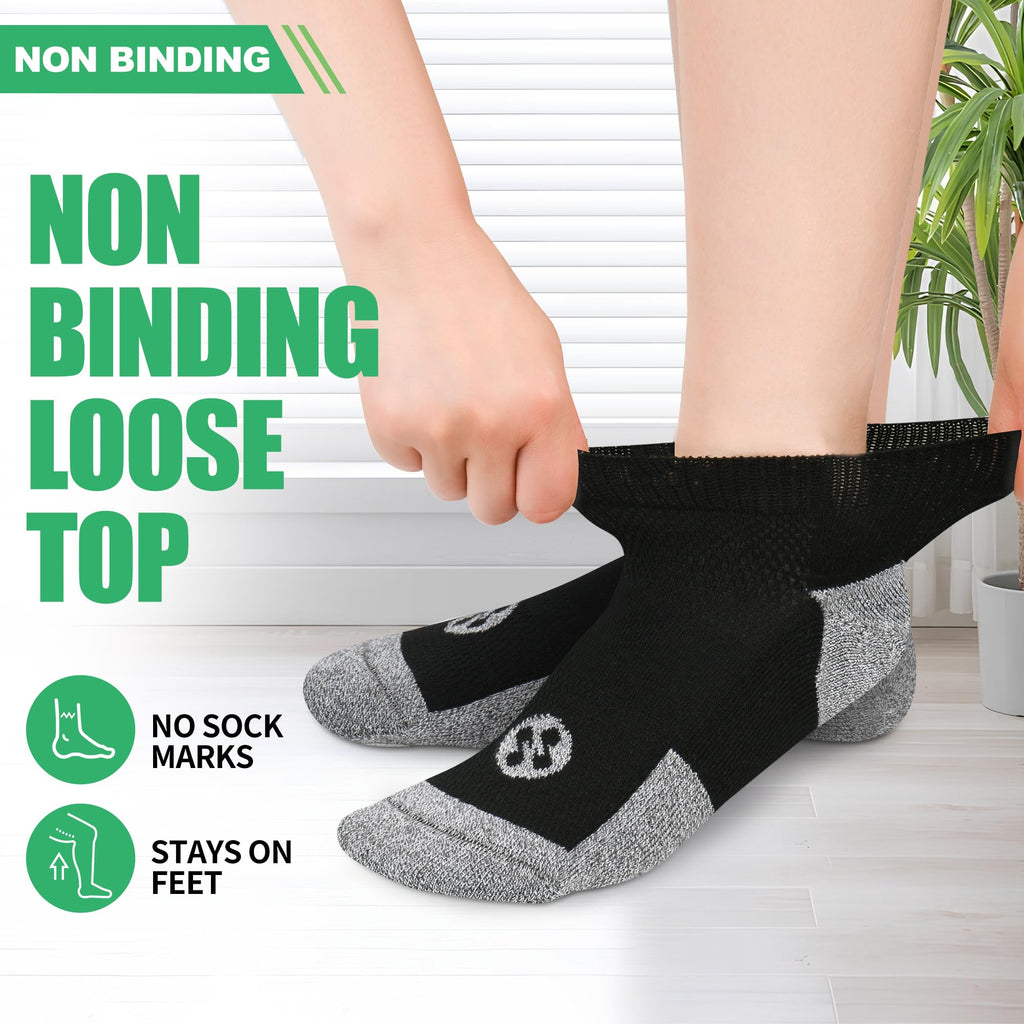 6 Pairs Low Cut Diabetic Socks T501436
