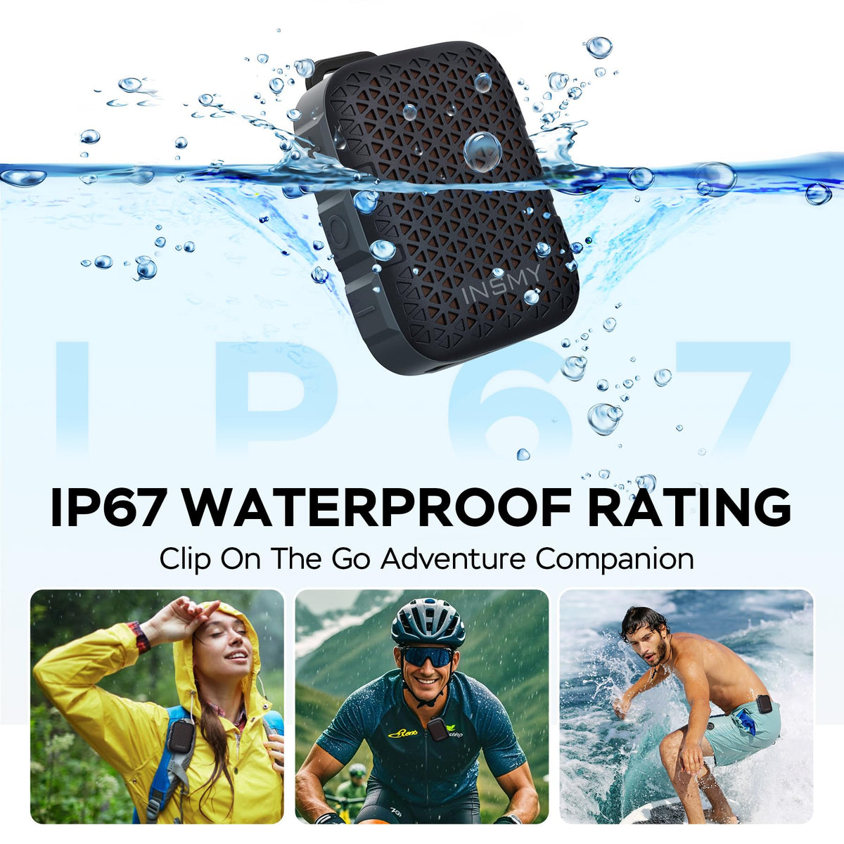 Wearable Bluetooth Speakers IP67 Waterproof Clip On Small Speaker X572356