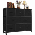 8 Drawer Fabric Dresser with Wood Top M11379