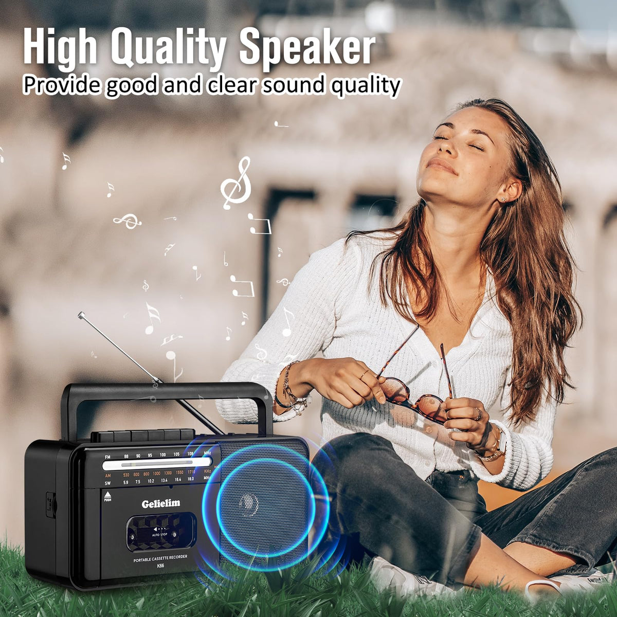 Cassette Tape Player Bluetooth Boombox AM/FM/SW Radio Stereo B3132