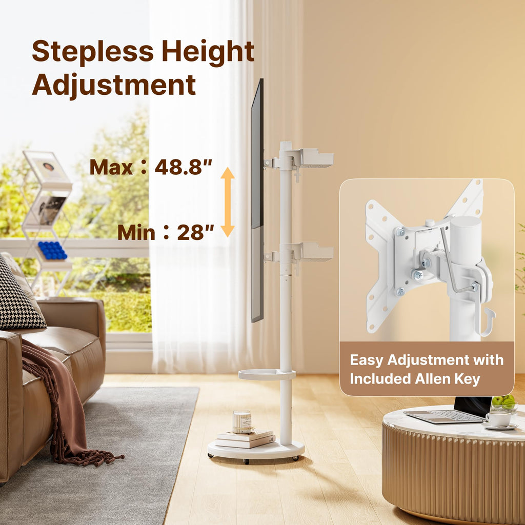 White Rolling TV Stand S411523