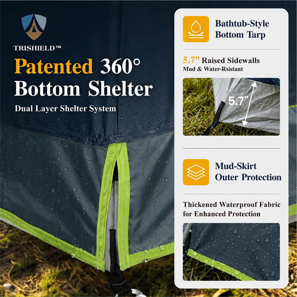 12 Person 3 Room Camping Tent with Rainfly M386