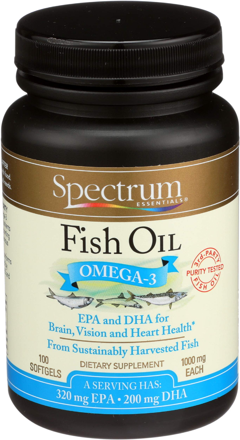 Fish Oil Omega-3 1000 mg 100 Count Softgels O84899