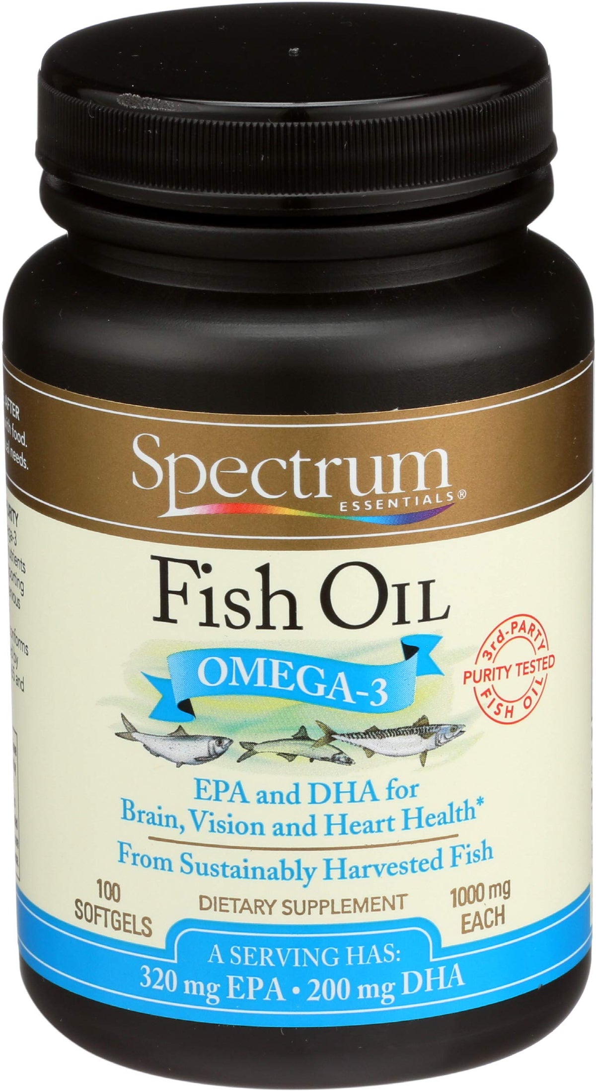 Fish Oil Omega-3 1000 mg 100 Count Softgels O84899