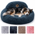 Medium Size Washable Anti-Slip Fluffy Plush Round Dog Bed O1229