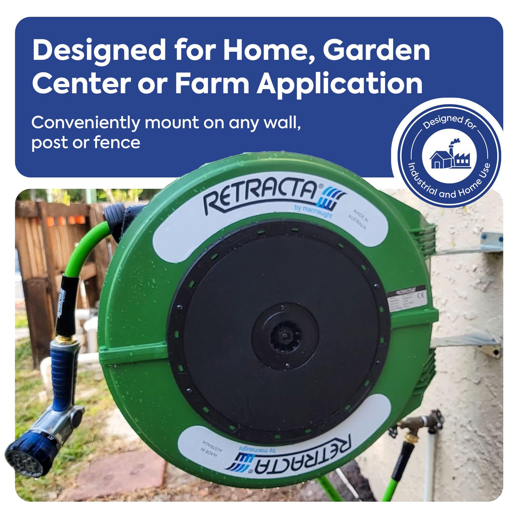 60 Ft Heavy Duty Retractable Garden Hose Reel with Swivel Bracket S127962