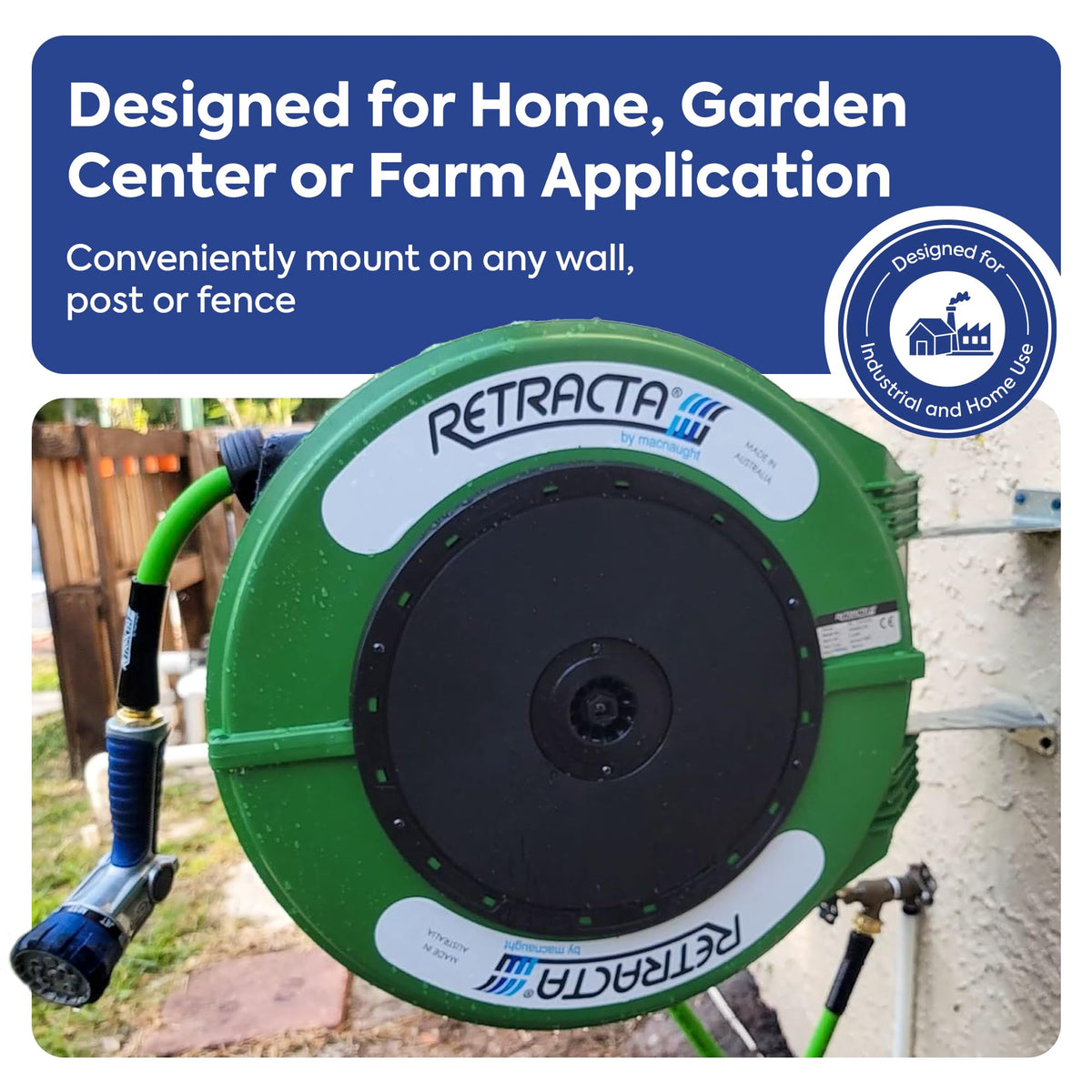 60 Ft Heavy Duty Retractable Garden Hose Reel with Swivel Bracket S127962