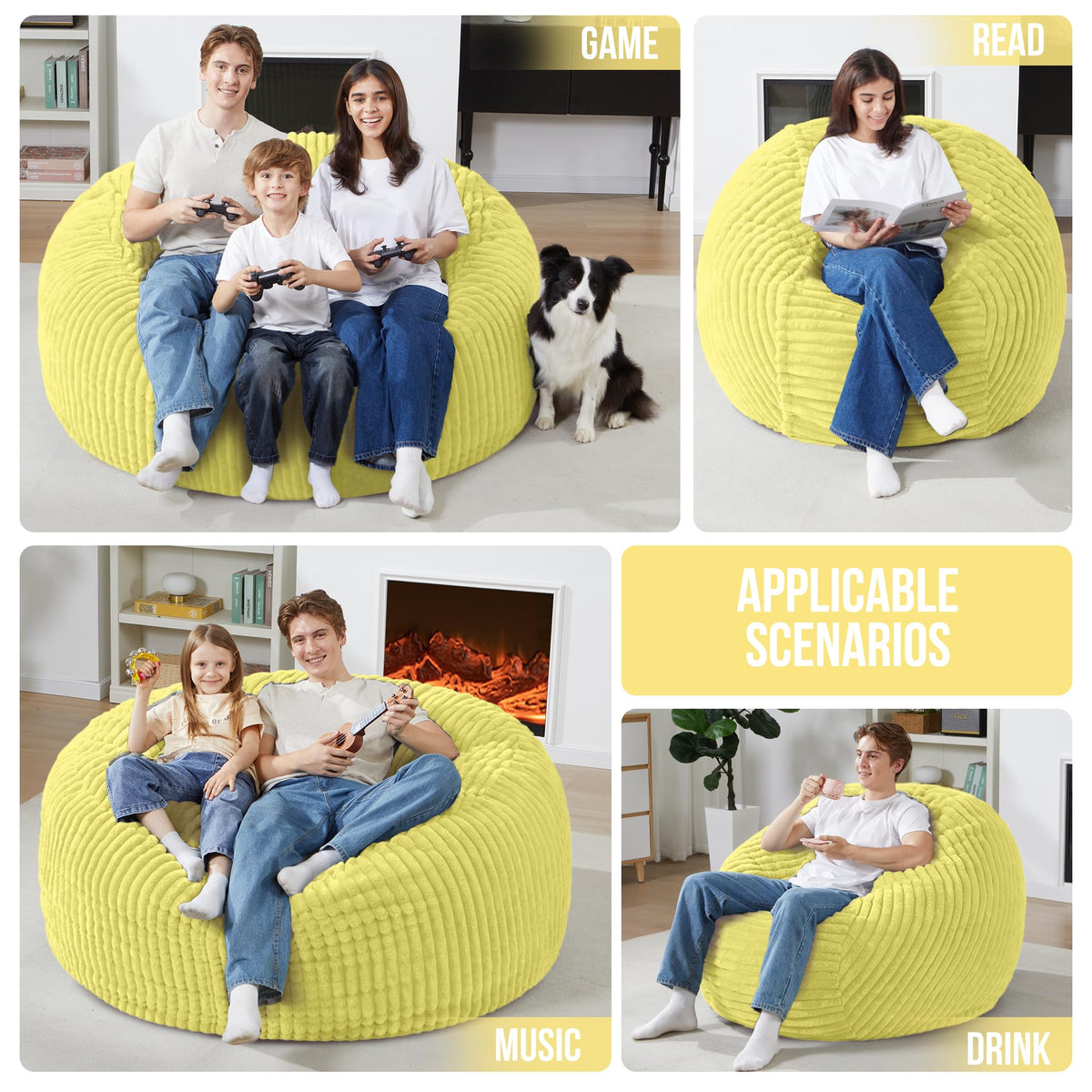 3 FT Large Bean Bag Chair O4704