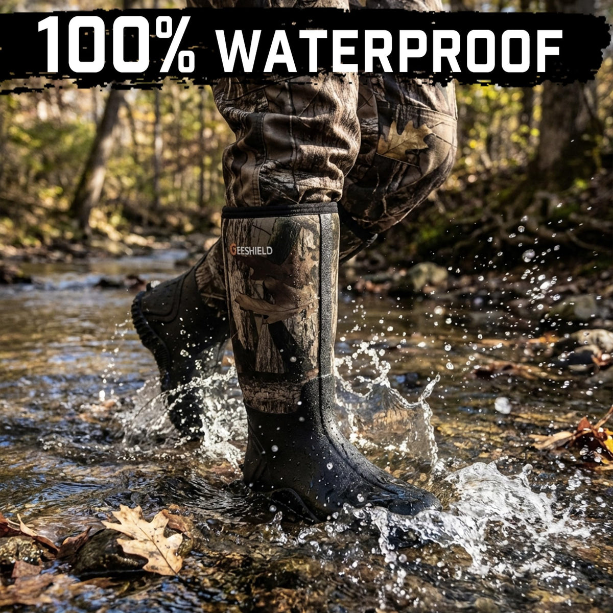 Black Waterproof Insulated Rubber Boots with Steel Shank K1075