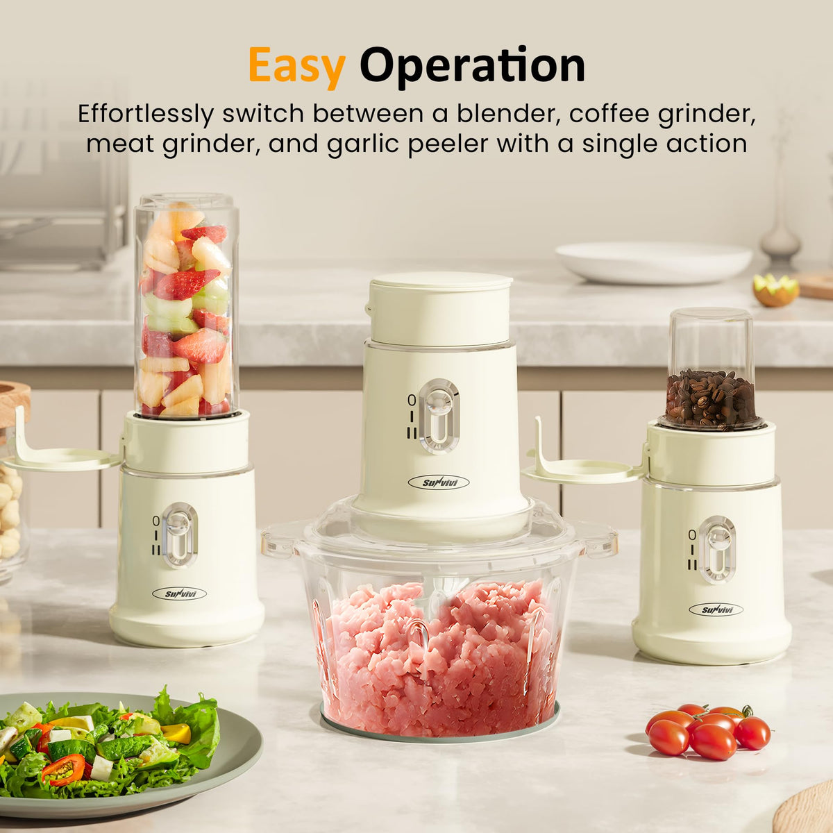 4-in-1 Electric Food Chopper & Small Food Processor X72795