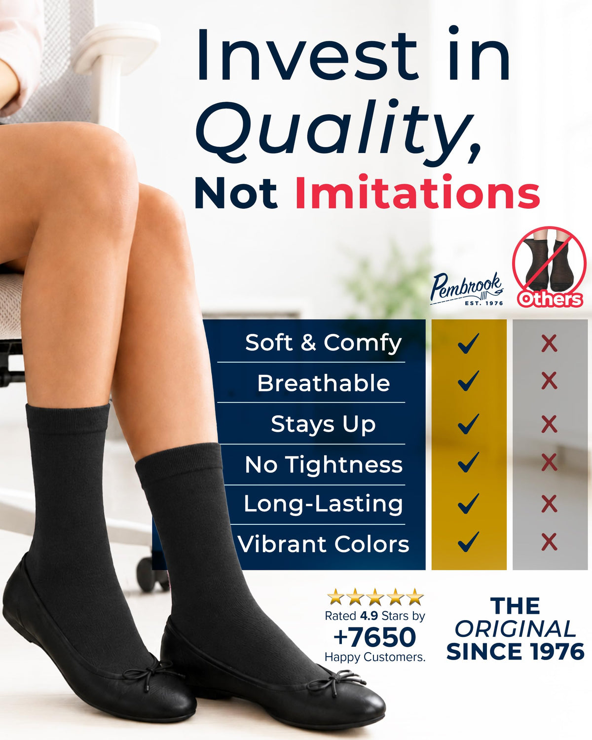 Bamboo Viscose Crew Dress Socks Women 4 Pairs T772480